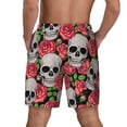 thumbnail image 4 of Goofa Skull and Roses Printed Men's Swim Trunks Board Shorts Quick Dry Mens Swimming Trunks with Compression Liner,Breathable Fit Hawaii Beach Shorts-X-Large, 4 of 9