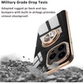 thumbnail image 2 of for iPhone 15 Pro Max Case, iPhone 15 Pro Max Phone Case with 360° Ring Stand Kickstand Slim Thin Fit Flexible TPU Golden Bumper Shockproof Non-Slip Women Men Protective Cover, 6.7"- Black, 2 of 7