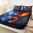 thumbnail image 3 of Homewish Western Bird Queen Sheet Sets,Flying Animal Flat Sheet,Blue Orange Black Queen Fitted Sheet For Teens,Microfiber Bedroom Decor,4 Pieces, 3 of 7