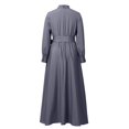 thumbnail image 2 of Afinprain Women's Clergy Dress Long Sleeve A-Line Maxi Dress with Belt and Tab Collar, 2 of 7