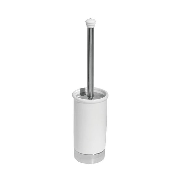 iDesign York Toilet Brush Holder, White and Chrome