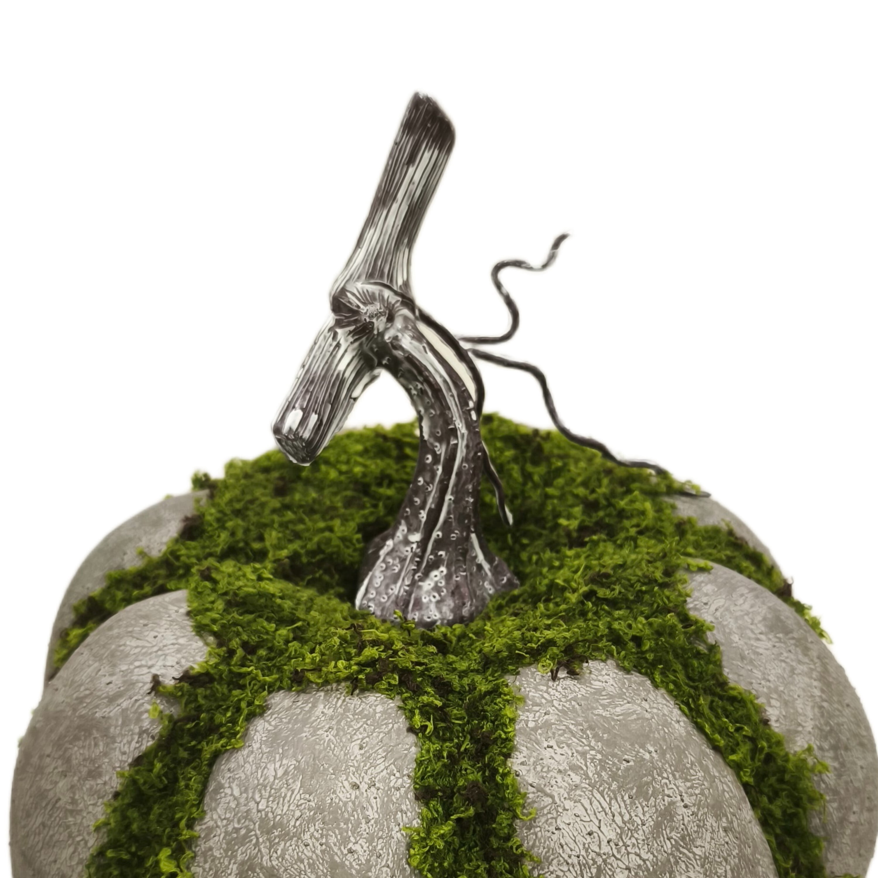 Mossy Pumpkin Decoration, Multicolor, 8.1", Halloween by Way To Celebrate