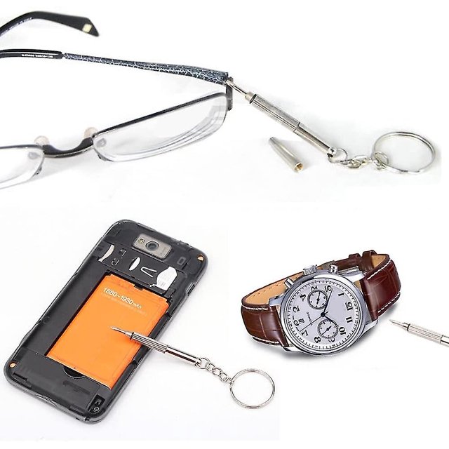 Destornillador de bolsillo pequeño de 5 piezas con dos extremos para sus gafas o gafas de sol en llavero ZefeiWu 8390613809766