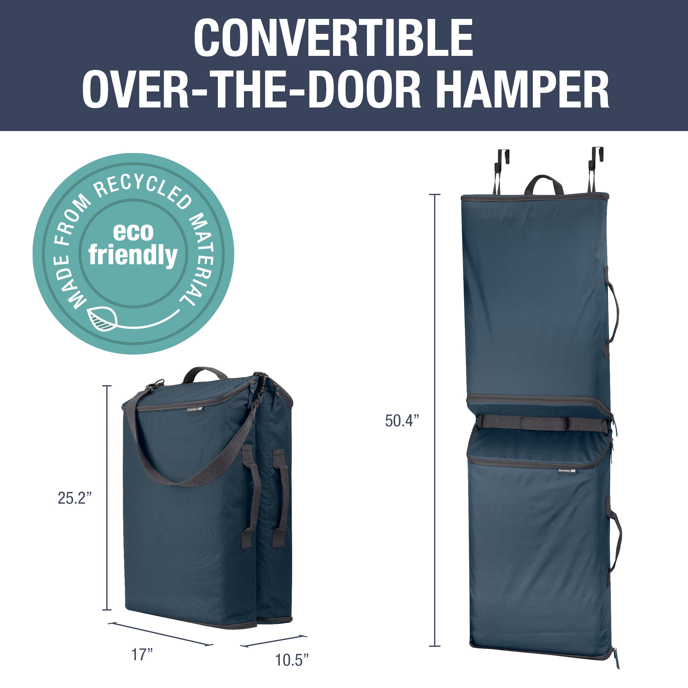 CleverMade 2-Compartment Laundry Hamper - Gray/Stone
