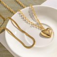thumbnail image 3 of HAHDAXIA Colliers Cœur Dorés Collier Cœur Épais Collier Cœur Bouffant pour Femmes Collier Chaîne Serpent Collier Chevrons Collier Ras-du-Cou Épais pour Femmes Filles, 3 of 6
