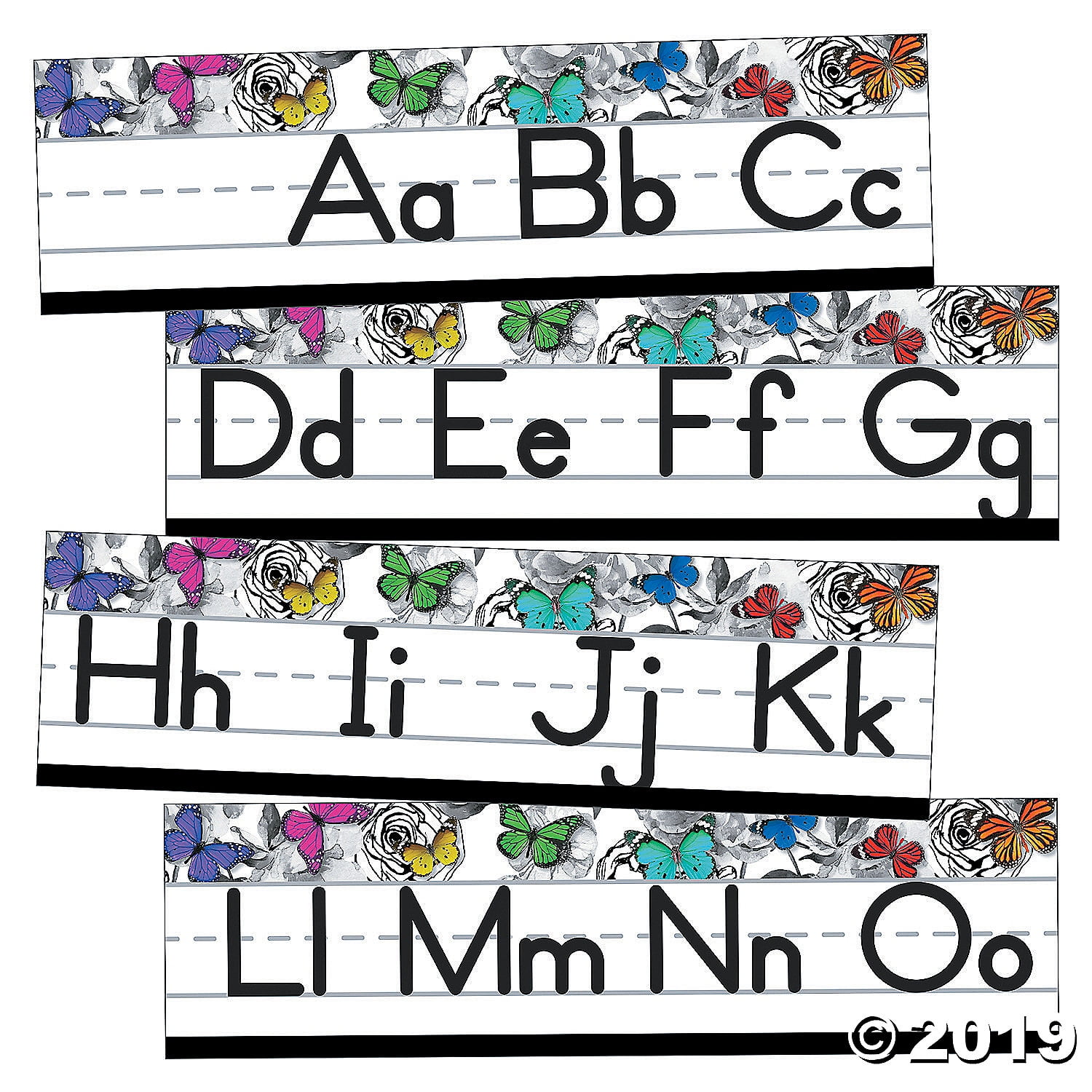 schoolgirl style woodland whimsy alphabet line mini bulletin board set