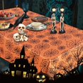 thumbnail image 4 of LUSHVIDA Halloween Tablecloth Rectangle - 60x120 inch Spider Web Table Cloth Washable Wrinkle Resistant Decorative Table Cover for Holiday Dinner Party, Banquet, Dining Table 130 GSM, 4 of 5