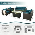 thumbnail image 6 of Waroom 5pcs Outdoor Conversation Set Patio Furniture Couch Chairs Set with Fire Pit 50000BTU, Peacock Blue, 6 of 7