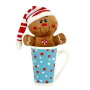 Holiday Time Christmas Plush in Latte Mug Gift Set – Gingerbread: