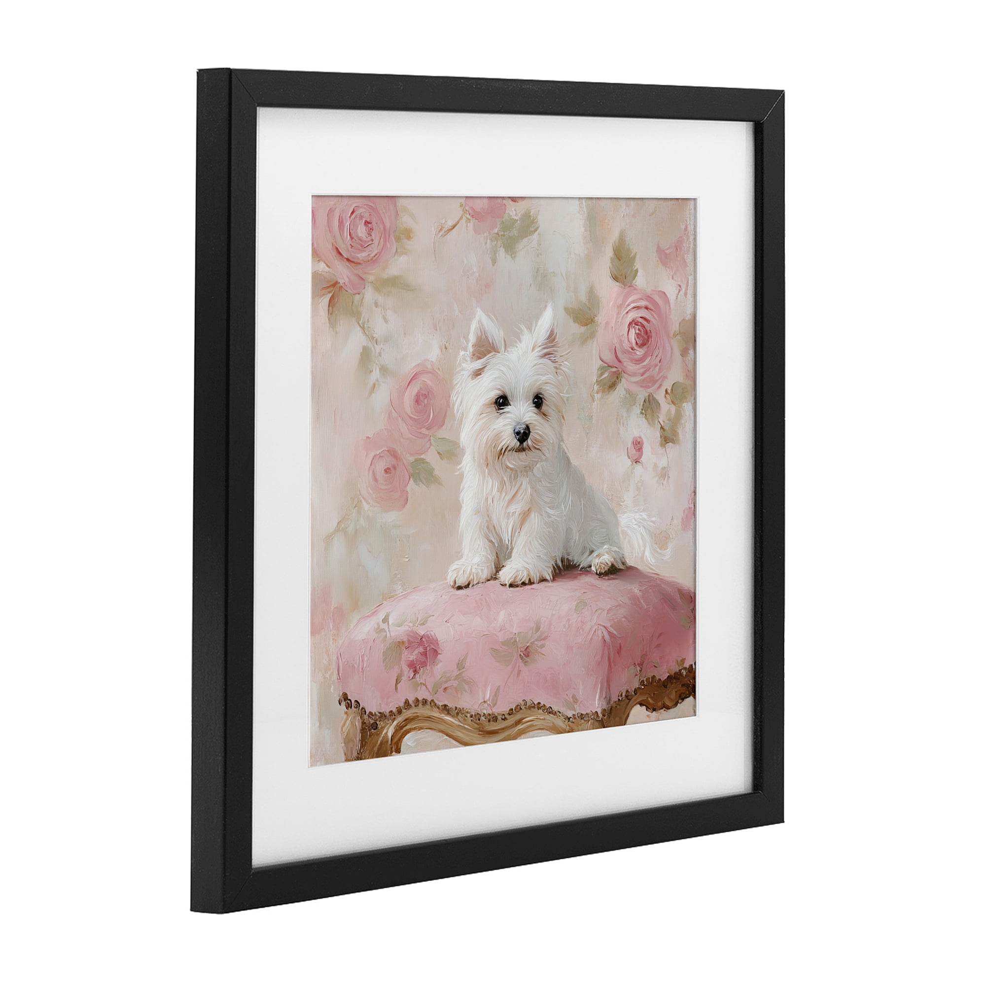 Stupell Industries Fancy Francesca Puppy Black Framed Print Under Glass, design by Tina LeCour