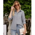 thumbnail image 4 of Siliteelon Women's Wrinkle Free Dress Shirts Long Sleeve Button Down Business Casual Office Work Blouse, 4 of 8