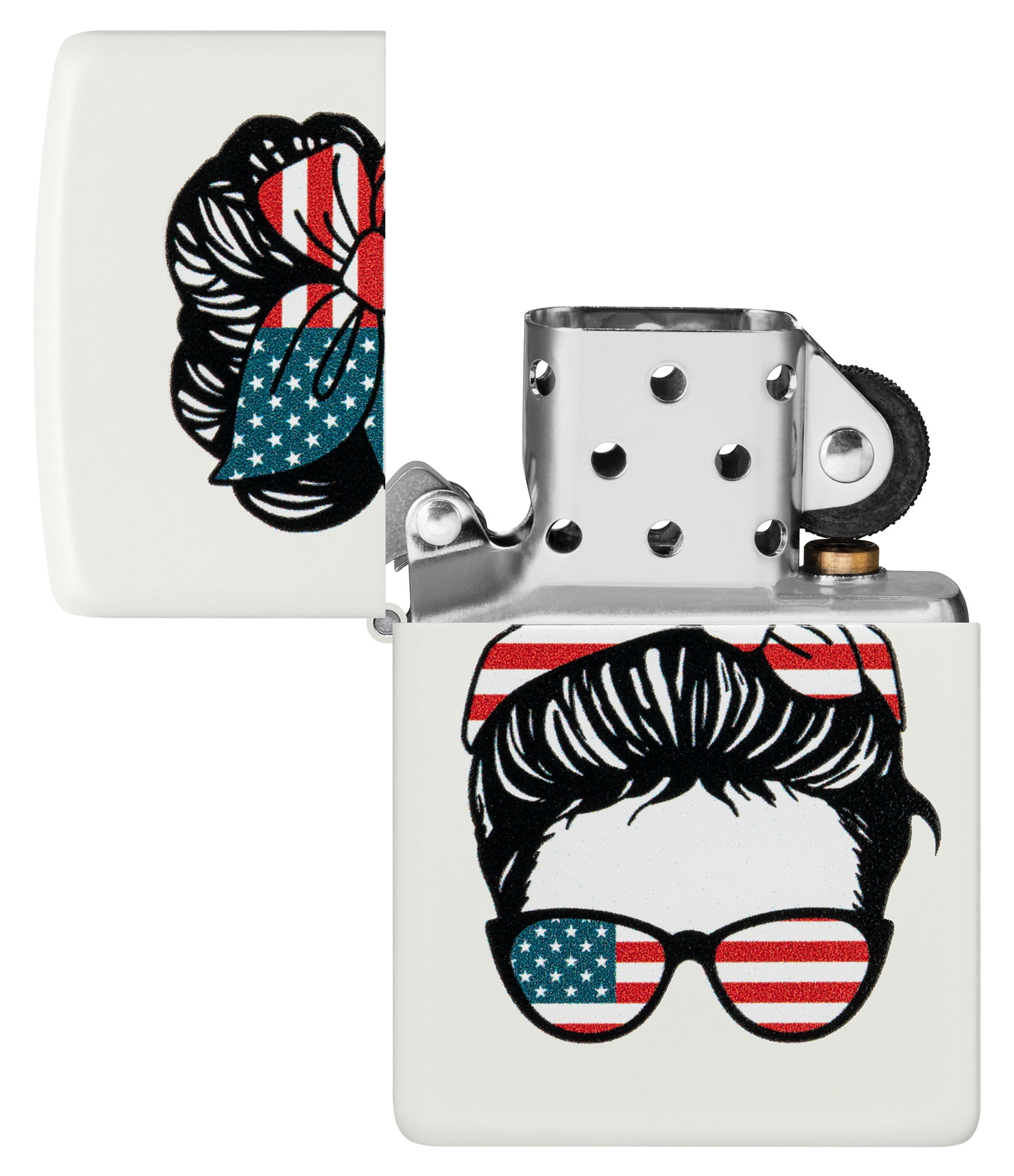 Zippo American Woman Design White Matte Pocket Lighter