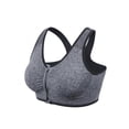 thumbnail image 3 of Women Pure Color Plus Size Ultra-thin Large Bra Sports Bra Front Zipper Full Cup Padded Tops, 3 of 7
