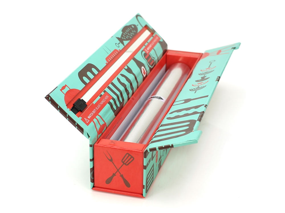 ChicWrap BBQ Tools Foil Refillable Dispenser with 12" x 30' Refill Roll of Heavy Duty Professional Grade Aluminum Foil