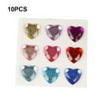 thumbnail image 1 of 10 Sheets Rhinestone Stickers Children Hand Acrylic Decals Three-dimensional Student DIY Love Heart Crafts Label Table Party Mixed Color, 1 of 8