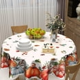thumbnail image 3 of Fall Pumpkin Tablecloth Round 60 Inch Thanksgiving Tablecloths Farmhouse Autumn Harvest Decoration Outdoor Table Cloth Rustic Table Cover for Dining Kitchen Holiday Party Picnic Home Decor, 3 of 6
