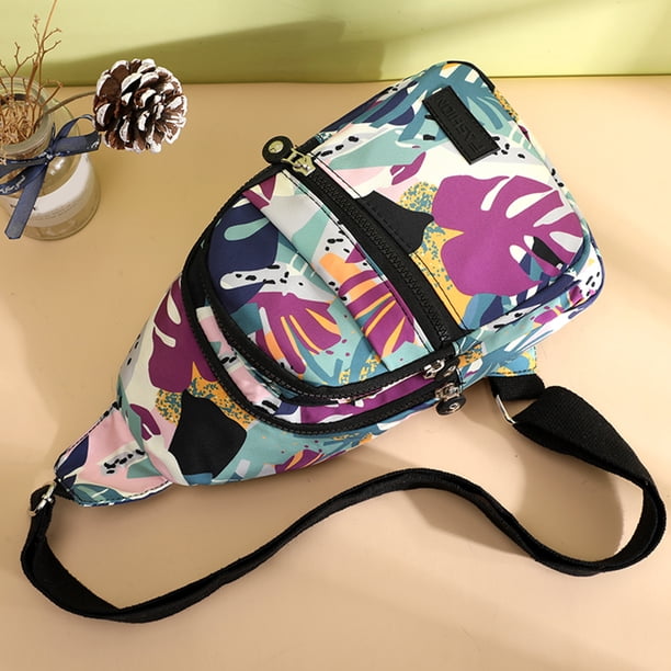 Bolso Bandolera Bolso bandolera para mujer Bolso de pecho a la moda Bolso de cintura en el pecho Bolsillo (Jungle Block) Likrtyny Para Estrenar