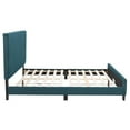 thumbnail image 2 of CorLiving Juniper Adult Full Size Fabric Upholstered Platform Bed with Padded Headboard and Slats, Blue, 2 of 9