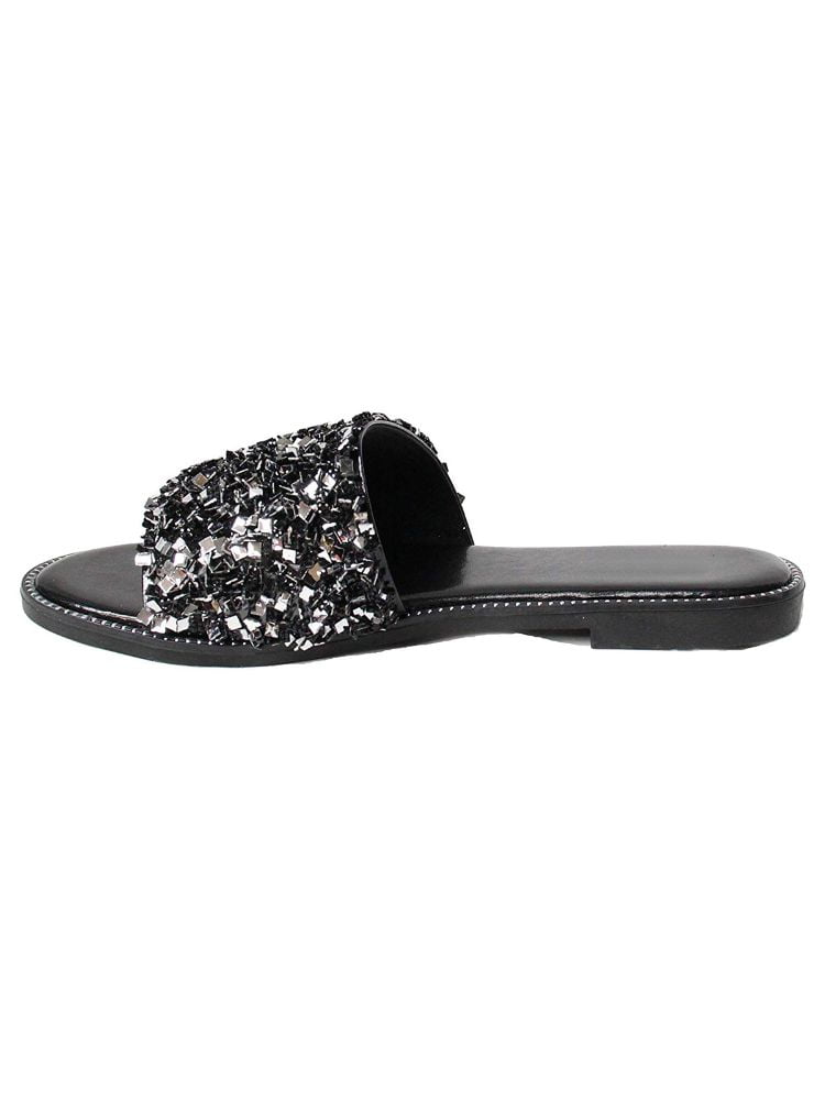 bling slip on sandals
