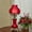 Red, variant on Isabel Hurricane Style Hand-blown Crackled Glass Table Lamp Pink