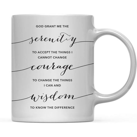 

Andaz Press Modern Christian Bible Verses 11oz. Coffee Mug Gift Serenity Courage Wisdom Prayer 1-Pack Biblical Quotes Minimalist Gift for New Couple Bride Groom Wedding