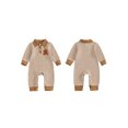 thumbnail image 2 of BemeyourBBs Baby Boy Christmas Romper Striped Santa Collared Long Sleeve Bodysuit, 2 of 9