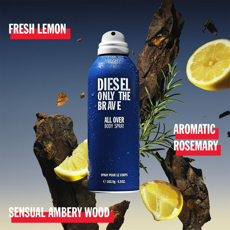Diesel Only the Brave Body Spray for Men, 5.8 oz, Ambery Woody