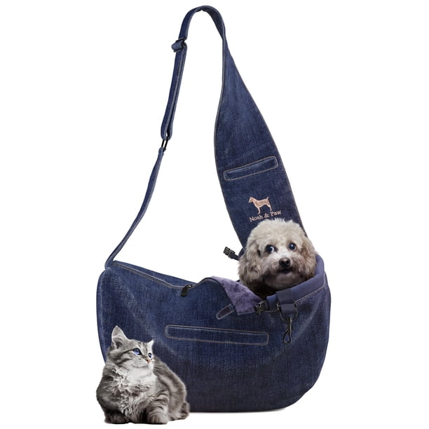 Transportín para perros NOAH & PAW Denim de 1,5 a 4,5 kg, correa ajustable