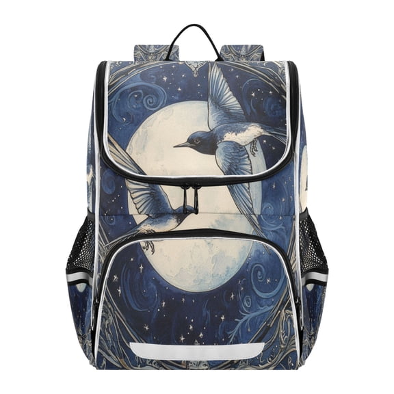 YAZAOO School Backpack Travel Bag Bookbags Bookbags Flight under The Moon Pattern