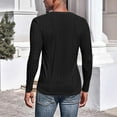 thumbnail image 3 of pstuiky Camisas casuales de manga larga para hombre, Camisa informal de manga larga con cuello en V y malla de color liso para hombre camisetas de hombre s, 3 of 6