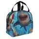 thumbnail image 2 of Disketp Colorful Underwater Shark for Insulated Lunch Bag for Women and Men, Perfect for Work, Hiking, Picnic, 2 of 8
