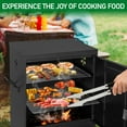 thumbnail image 2 of BAYUELSWU Vertical Food Smokers with Double Doors, Outdoor Vertical Charcoal Smoker Grill, 40'' Vertical BBQ Smoker w/Built-in Thermometer for Camping, Backyard, Party (Black), 2 of 9
