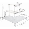 thumbnail image 2 of Gonice 3 Tier Acrylic Display Riser, Display Stand for Amiibo Funko POP Figures, Corner Shelf for Living Room, Bathroom, Home, 2 of 7