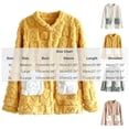 thumbnail image 4 of APEXFWDT Women’s Fleece Bed Jacket Button Down Color Block House Coat Sleeping Bed Jackets with Pockets, 4 of 8