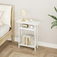 thumbnail image 5 of Narrow Side Table, Skinny Side Table for Couch, 3-Tier Small End Table for Small Spaces, Bed Side Tables with Storage, 25.2" Tall Slim Nightstand Bedside table for Living Room, Bedroom, White, 5 of 14