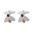 thumbnail image 1 of Gemelos con diseño de abeja para hombre, cristal espumoso, esmalte y miel, 1 of 3