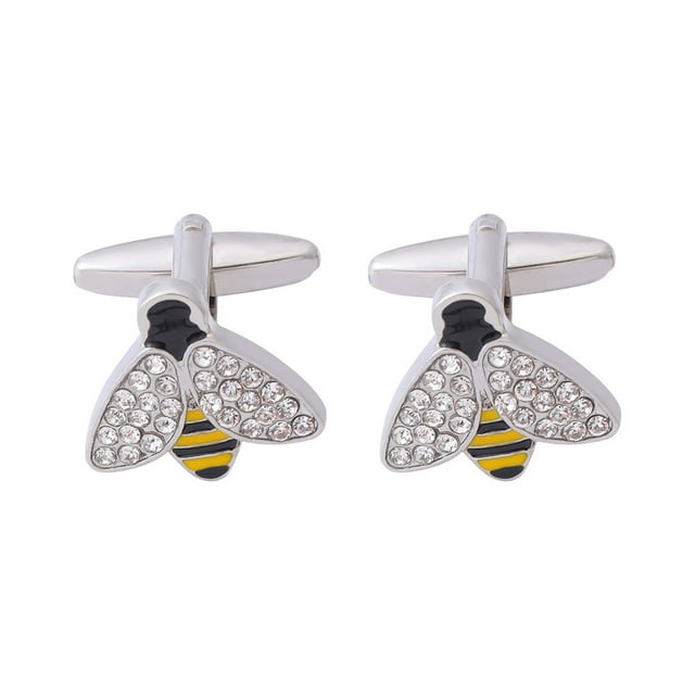 Gemelos con diseño de abeja para hombre, cristal espumoso, esmalte y miel