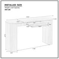 thumbnail image 5 of 59" Narrow Console Table with Pull-out Drawer, Modern Rounded Curves Long Sofa Table Side Table with Vertical Stripe for Living Room, Hallway, Natural, 5 of 10