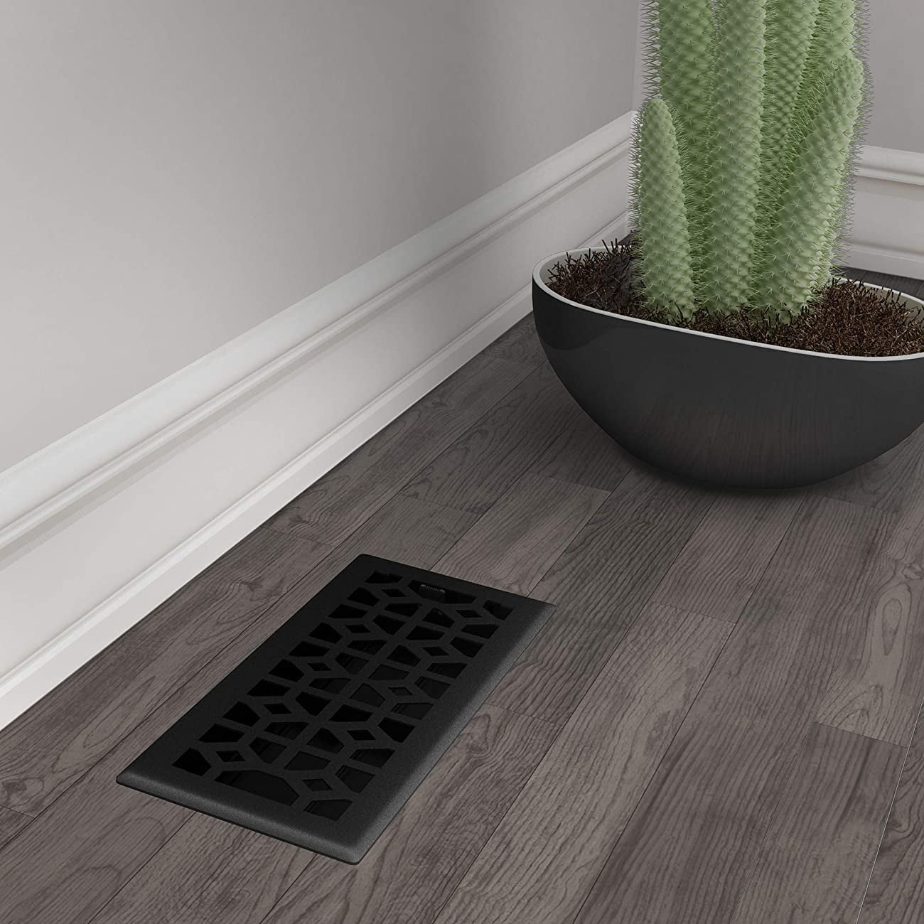 Imperial Templar 4 In. x 10 In. Black Iron Steel Floor Register RG3466