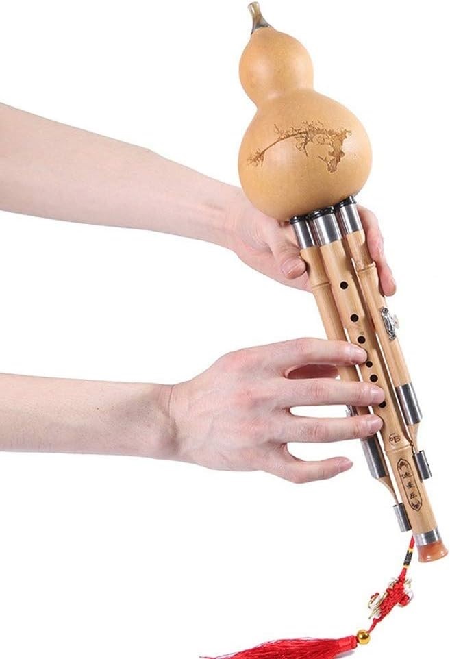 Wooden Gourd Flute, Chinese Musical Instrument Flute, Handmade With Chinese Knot And Storage Box, Ethnic Musical Instrument For Beginners,C Key