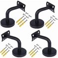 thumbnail image 1 of 4 Pieces Handrail Brackets, Stair Railing Brackets, Stainless Steel Handrail Bracket, Handrail Wall Brackets, for Indoor Outdoor Balustrade Support, w, 1 of 5