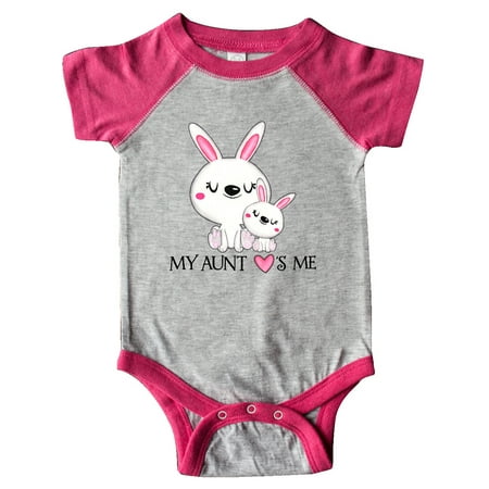 

Inktastic My Aunt Loves Me- bunny family Gift Baby Boy or Baby Girl Bodysuit