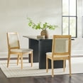 thumbnail image 3 of Walker Edison Solid Wood and Rattan Dining Chair, Set of 2, Natural, 3 of 16