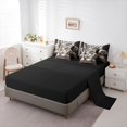 thumbnail image 4 of Manfei Cartoon Kitten Queen Bedding, Kawaii Pet Animal Bedding Comforter Set Queen, Gray, Black Reversible, 7 Pieces, 4 of 6
