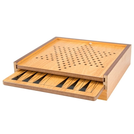 7-in-1 Combo Game - Chess, Ludo, Chinese Checkers, Checkers, Backgammon, Dominoes, Tic-Tac-Toe for Adults and Kids