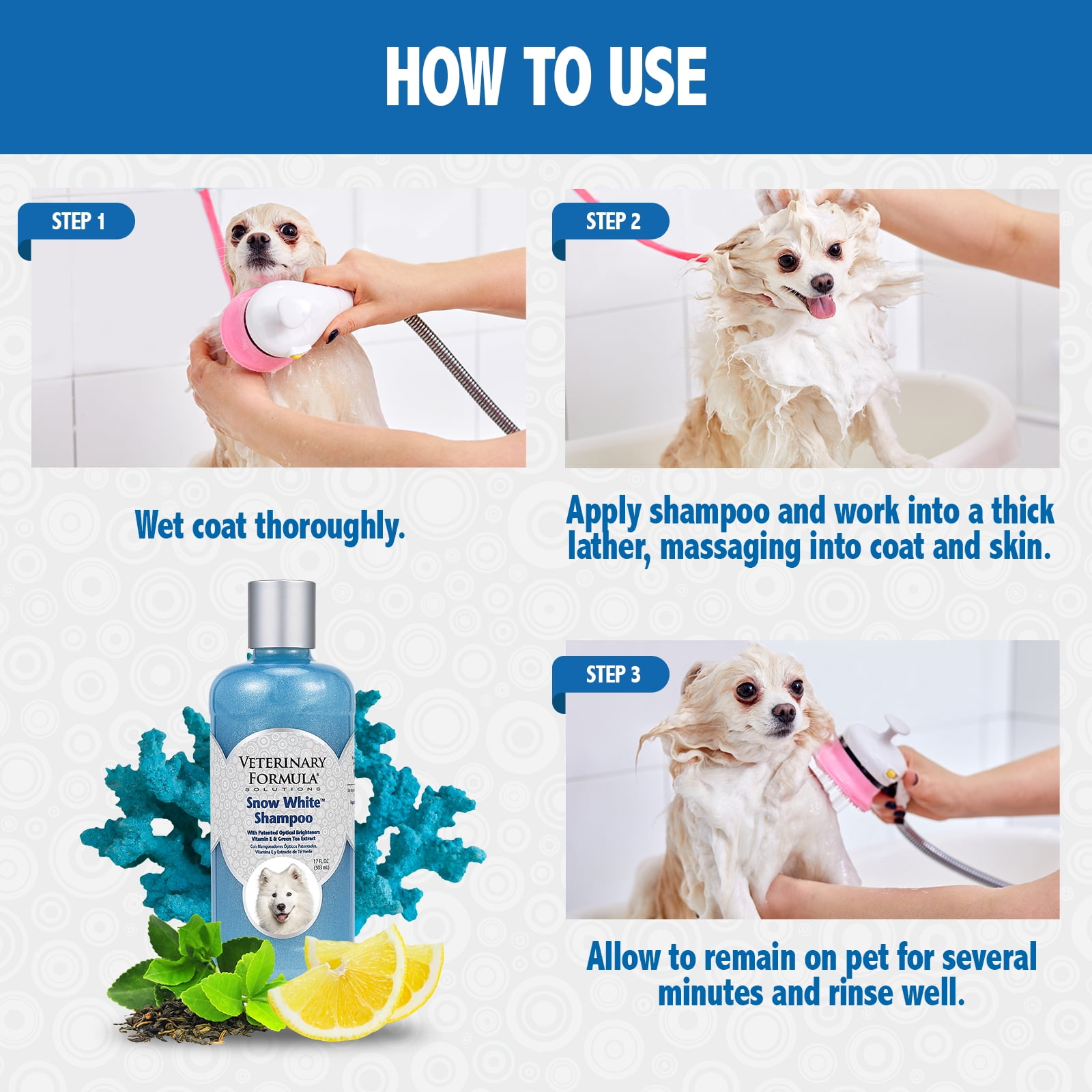 Veterinary formula top snow white shampoo