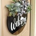 thumbnail image 3 of Señal de bienvenida de Halloween para puerta de entrada, patrón lindo clásico, señal de puerta de bienvenida de madera redonda, decoración colgante de 30cm, 3 of 4