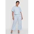 thumbnail image 2 of Women's Plus Size Striped Poplin Button Front Short Sleeve Shirt, 2 of 4