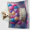 thumbnail image 6 of Yiaed Colorful Balloon Cake Celebration Print Dog Blankets-Cat Blanket Washable for Couch Protection,Puppy Blanket, Soft Plush Reversible Throw Furniture Protector-Small, 6 of 8