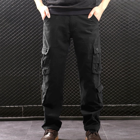 BSDJILFG Cargo Pants for Men Relax Fit Fleece Lined Tactical Soft Shell Waterproof Cold-Resistant Hiking Winter Pants